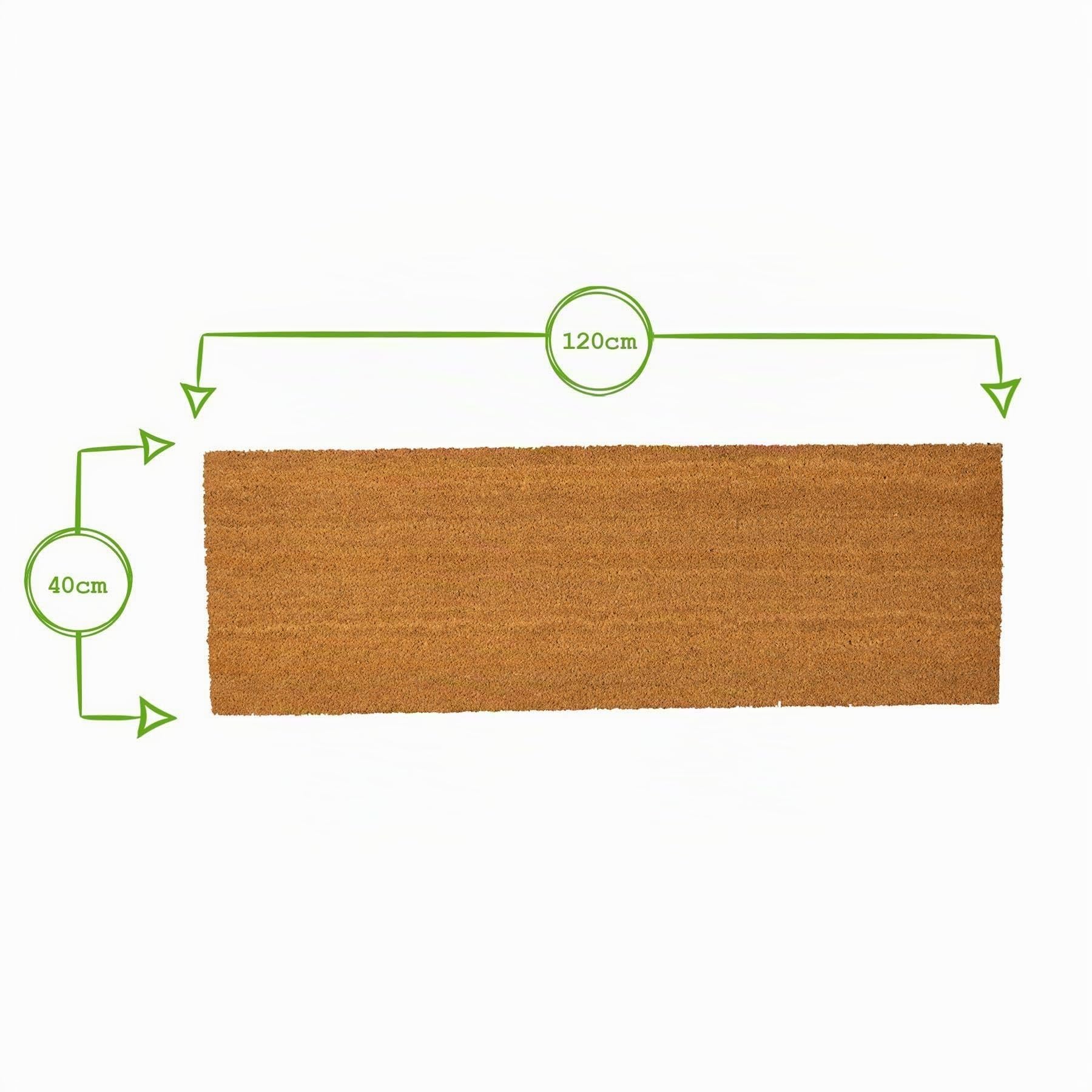 Nicola Spring Paillasson double en fibre de coco - 120 x 40 cm - Classique - Lot de 1 - Grand tapis décoratif d'intérieur pour porte d'entrée, tapis de sol, tapis anti-saleté, grattoir