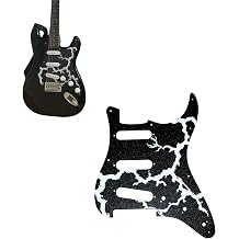 Lightning Crackle Pickguard, Compatible with Fender Squier Debut Series Stratocaster Electric Guitar, Replacement Pickguard, Lightning Theme