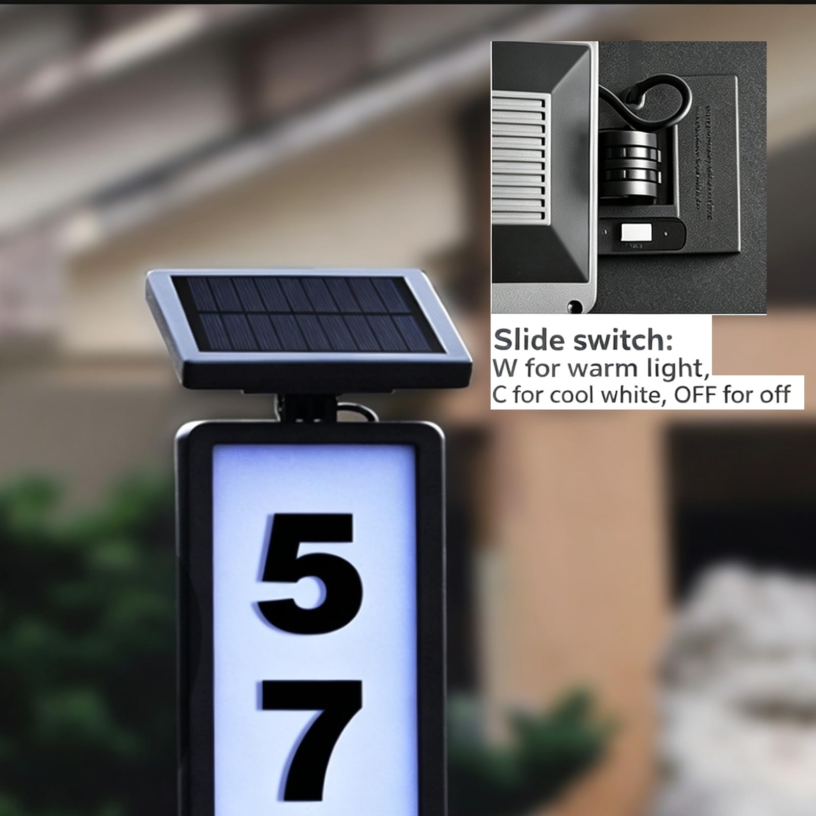 Numeri civici a energia solare, facili da installare, montati, per esterni