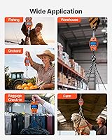 Vista 9 de VEVOR Báscula digital para grúa, 660 libras/661.4 lbs, báscula industrial resistente para colgar con caja de aluminio fundido y pantalla LCD, mini