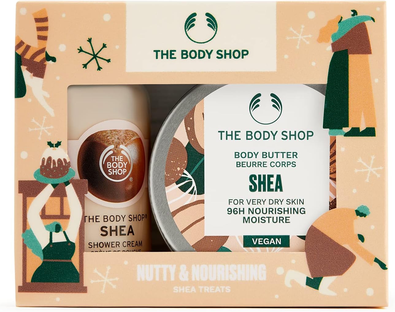 Nutty & Nourishing Shea Treats Gift Set – Hydrating & Moisturizing Skincare Treats for Very Dry Skin – 2 Items