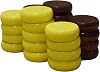 26 Yellow and Walnut Stain Crokinole Discs - Full Set Small – 1 18 Inch Diameter 2.9cm