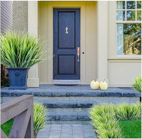 Miniatura 6 de 12 paquetes de plantas de césped artificial, arbustos artificiales, hierba de trigo, vegetación simulada en maceta para jardín, balcón, casa,