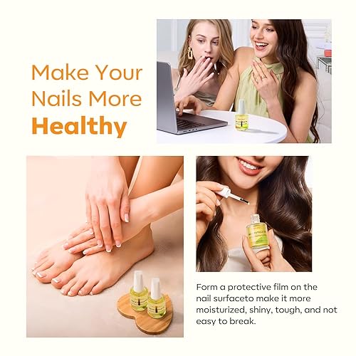 Miniatura 7 de modelones Aceite de cutícula para uñas, aceite natural de uñas para el crecimiento y la fuerza uñas dañadas vitamina E revitalizante aceites