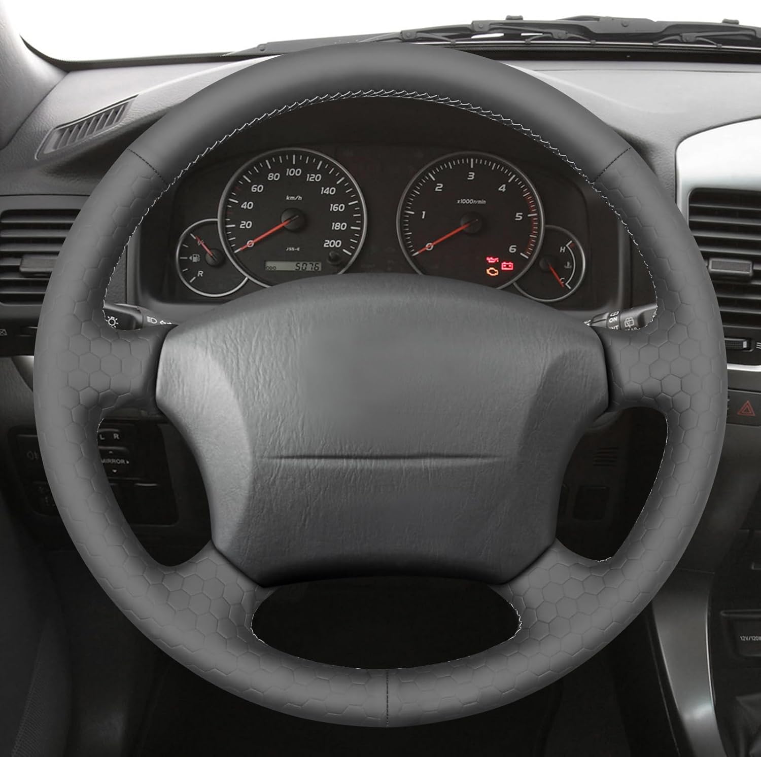 MEWANT Hand Stitch Steering Wheel Cover for Toyota Land Cruiser 1996-2002 / Land Cruiser Prado 1996-2002, Custom Fit DIY Wrap Interior Accessories