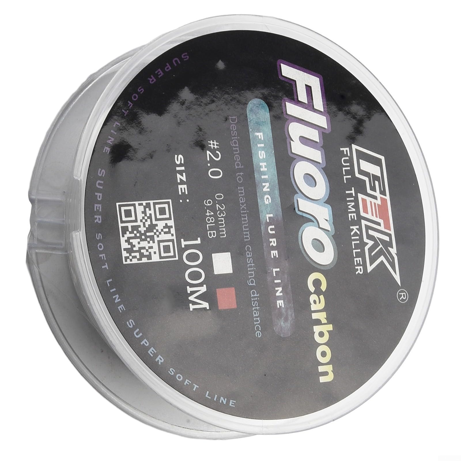 Ligne de pêche en fluorocarbone 100M 1,87-15,57kg Fil de leader à faible visibilité pour la pêche en eau douce et en eau salée au brochet, à la carpe, au bar, à la truite et au sandre. Fil