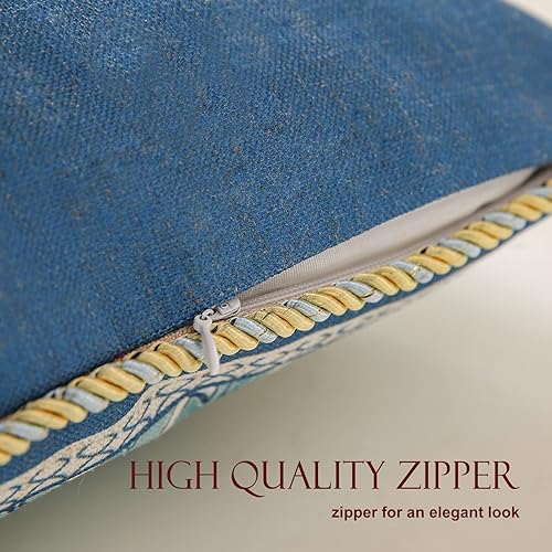 Miniatura 3 de Juego de 2 fundas de almohada de diseño para sofá de 18 x 18 pulgadas, funda de almohada vintage de lino francés con patrón de guepardo y colgante