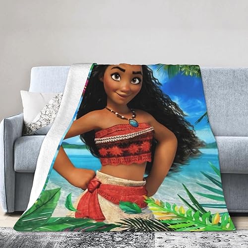 Moana - Manta ligera de franela de microfibra para dormitorio, sala de estar, manta de aire acondicionado, 50 x 40 pulgadas