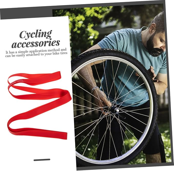 Cinta protectora para llanta de bicicleta roja 2 unidades miniatura 9