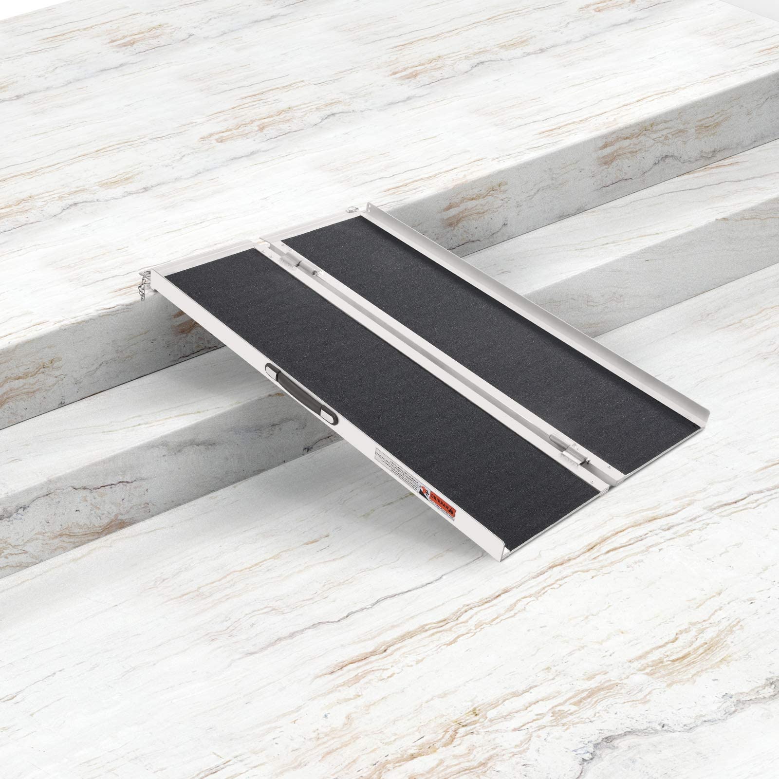 4FT Wheelchair Ramp,Non-Slip Portable Aluminum Ramp for Wheelchairs Single Fold 600lbs for Steps Stairs and Thresholds,Stairs, Doorways, Scooter (28.2" W x 47.8" L) (Non-Skid 4FT)