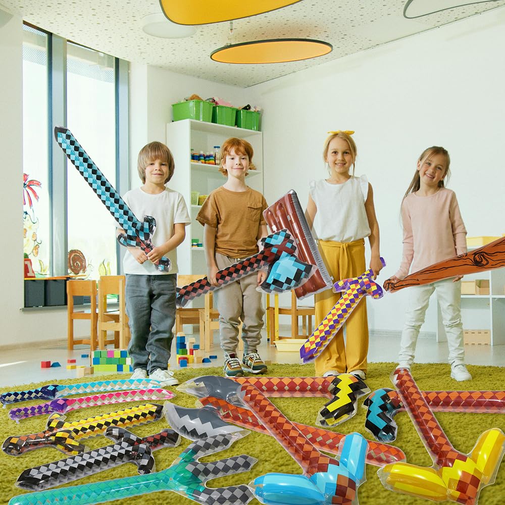 Minecraft Inflatable Sword Minecraft Loot Bag Fillers 2/5Pcs Inflatable Outdoor Fun Game Playing ...