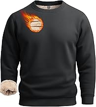Boladeci Men's Full Sherpa Lined Crewneck Sweatshirts Heavy-weight Fleece Pullover Thick Thermal Long Sleeve Cotton
