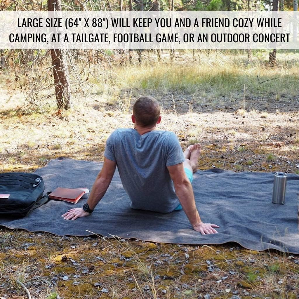 Arcturus Military Wool Blanket - 4.5 lbs, Warm, Heavy, Washable, Large 64" x 88" - Great for Camping, Outdoors, Survival & Emergency Kits (Navy Blue) : Sports & Outdoors