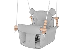 Secure Canvas Baby Outdoor Swing with Adjustable Safety Harness