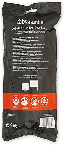 Miniatura 3 de Brabantia PerfectFit - Bolsas de basura (tamaño R9.5 galones) de plástico grueso con asas de cordón (120 bolsas)