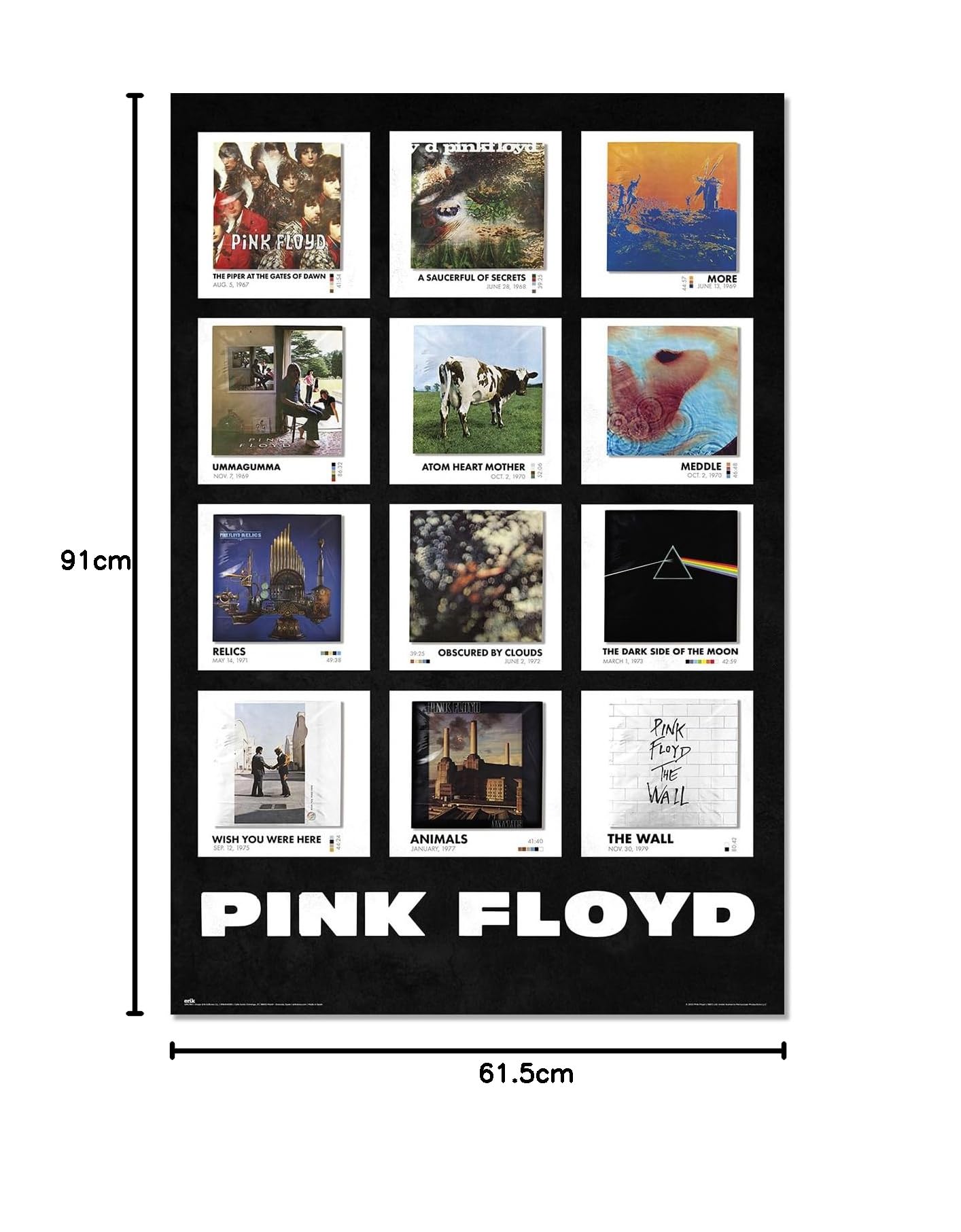 Grupo Erik Pink Floyd Covers Plakat - Dekoracyjna folia Pink Floyd Covers/Plakat Oficjalnie licencjonowany produkt