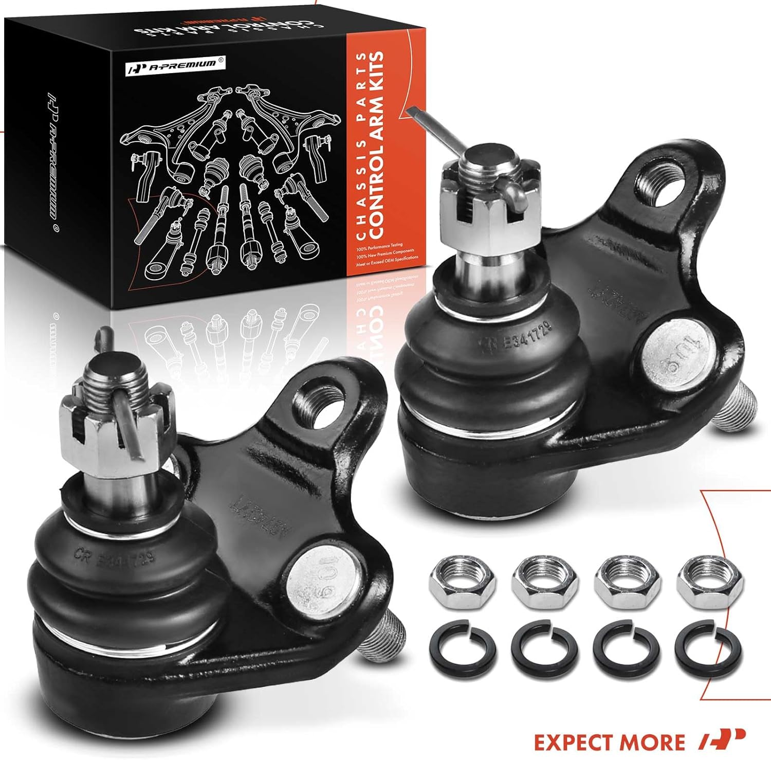 A-Premium 2 x Front Lower Ball Joint Compatible with Toyota Corolla 1993-1995, Geo Prizm 1993-1995