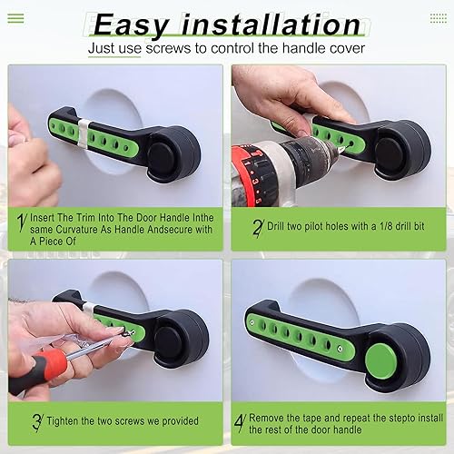 Miniatura 3 de BJSIA 5 piezas de insertos para manija de agarre de puerta lateral y perillas de botón compatibles con Jeep Wrangler JK JKU Sahara Rubicon Unlimited