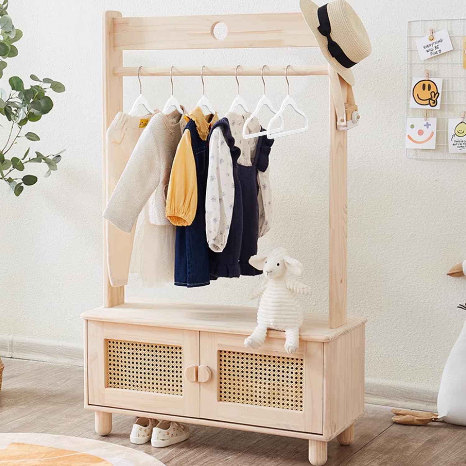 Grucce in velluto per bambini, 35,5 cm, antiscivolo, per camicie, pantaloni, gonne, abiti, giacche, cappotti, confezione da 32 pezzi, bianco
