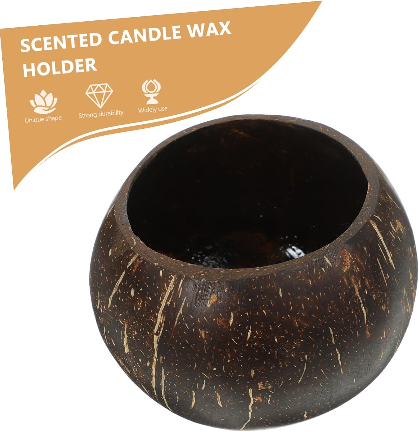 Coconut Shell Candle Holder Large Soy Wax Cup Creative Empty Candle Wax Bowl for Home Decor for Restaurants and Events