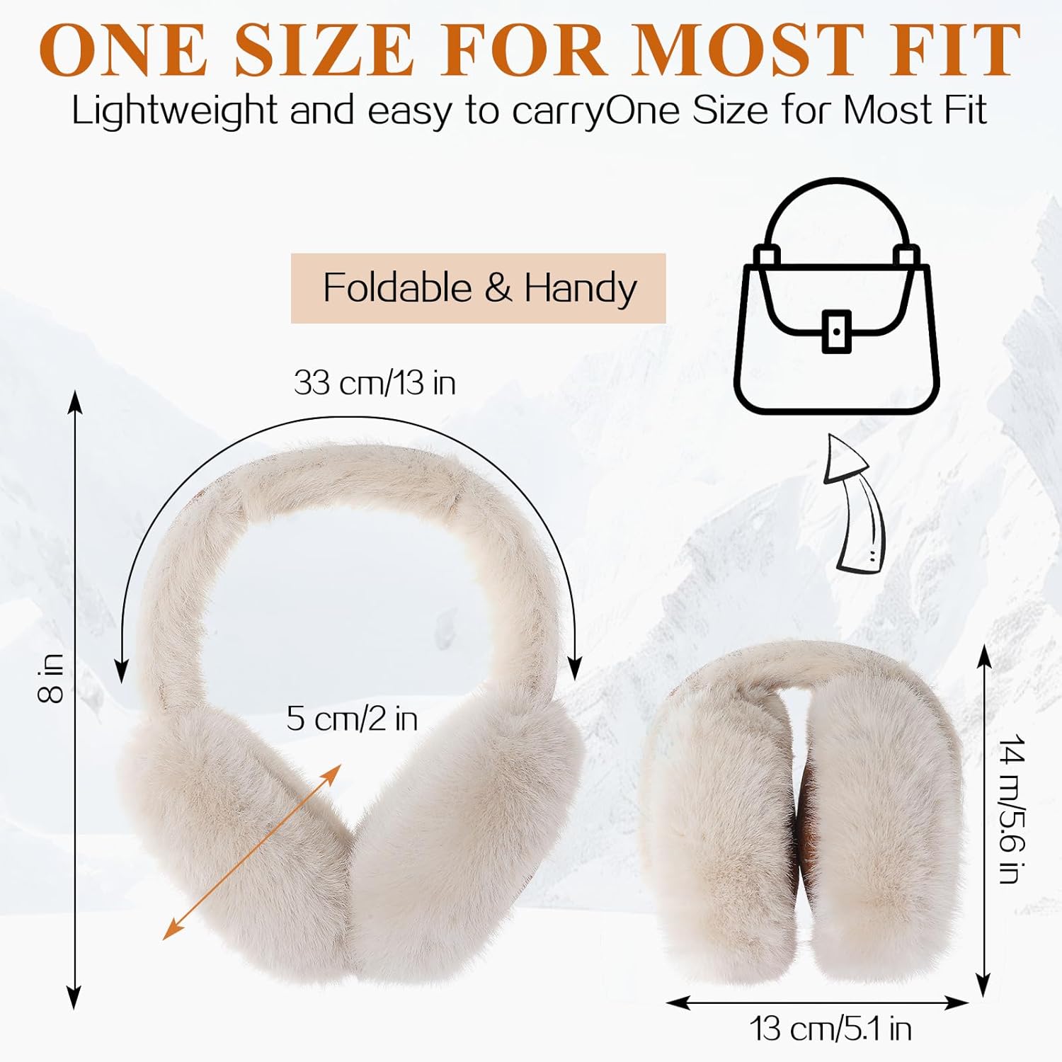 Tavaleu Ear Muffs for Winter Women, Foldable Fuzzy Earmuffs Faux Fur Warm Ear Warmers Covers Cold Weather - Image 3