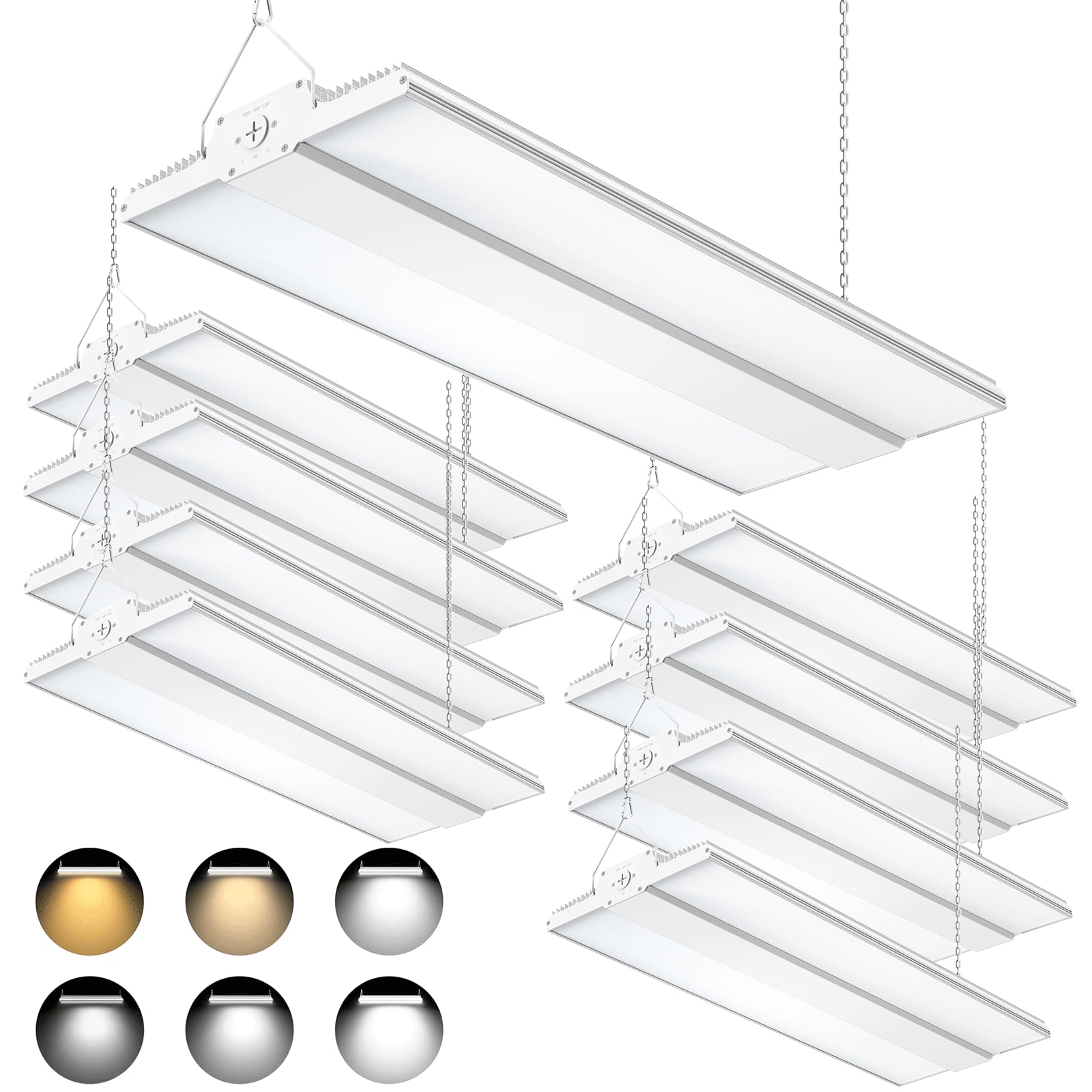 9 Pack High Bay LED Lights 400W 320W 240W Adjustable 2 2FT Linear LED High Bay Warehouse Light