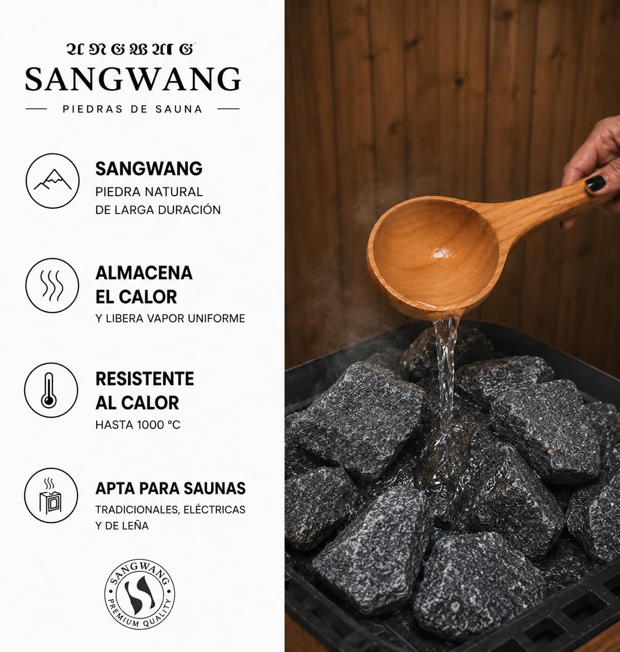Piedras de origen Finlandes para Sauna (16 kG) tamaño 60-100 mm