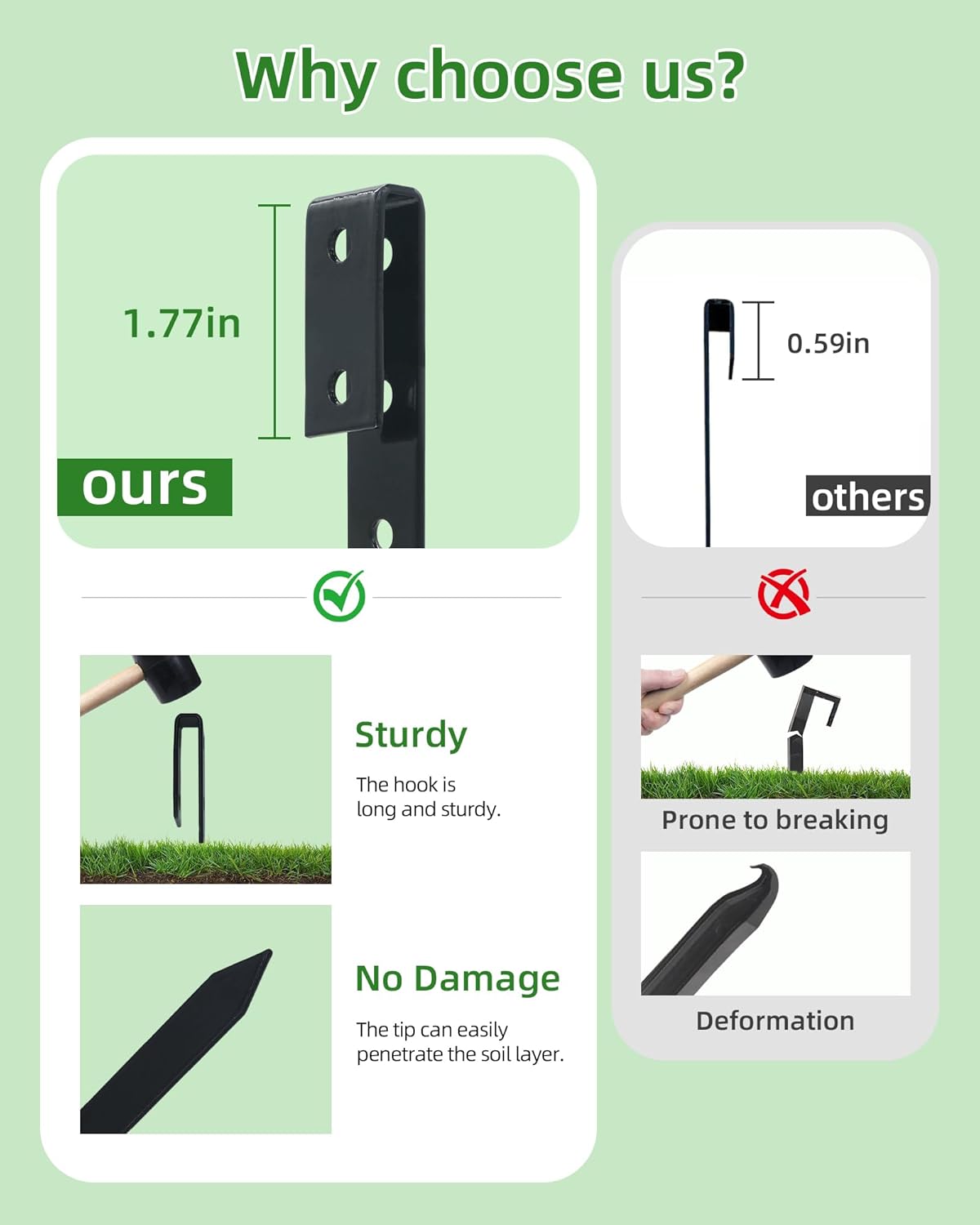 60Pcs Metal Garden Landscape Edging Stakes,Black,10 Inch Landscaping Stakes, Anchoring Spikes, Landscape Edging Spikes for Ground,Bender Board,Tent Anchoring,Inflatable Decorations (B2)