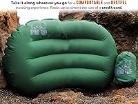 Vista 3 de Almohada inflable para acampar al aire libre con tela de punto para soporte lumbar del cuello, almohada inflable aislada de viaje para camping
