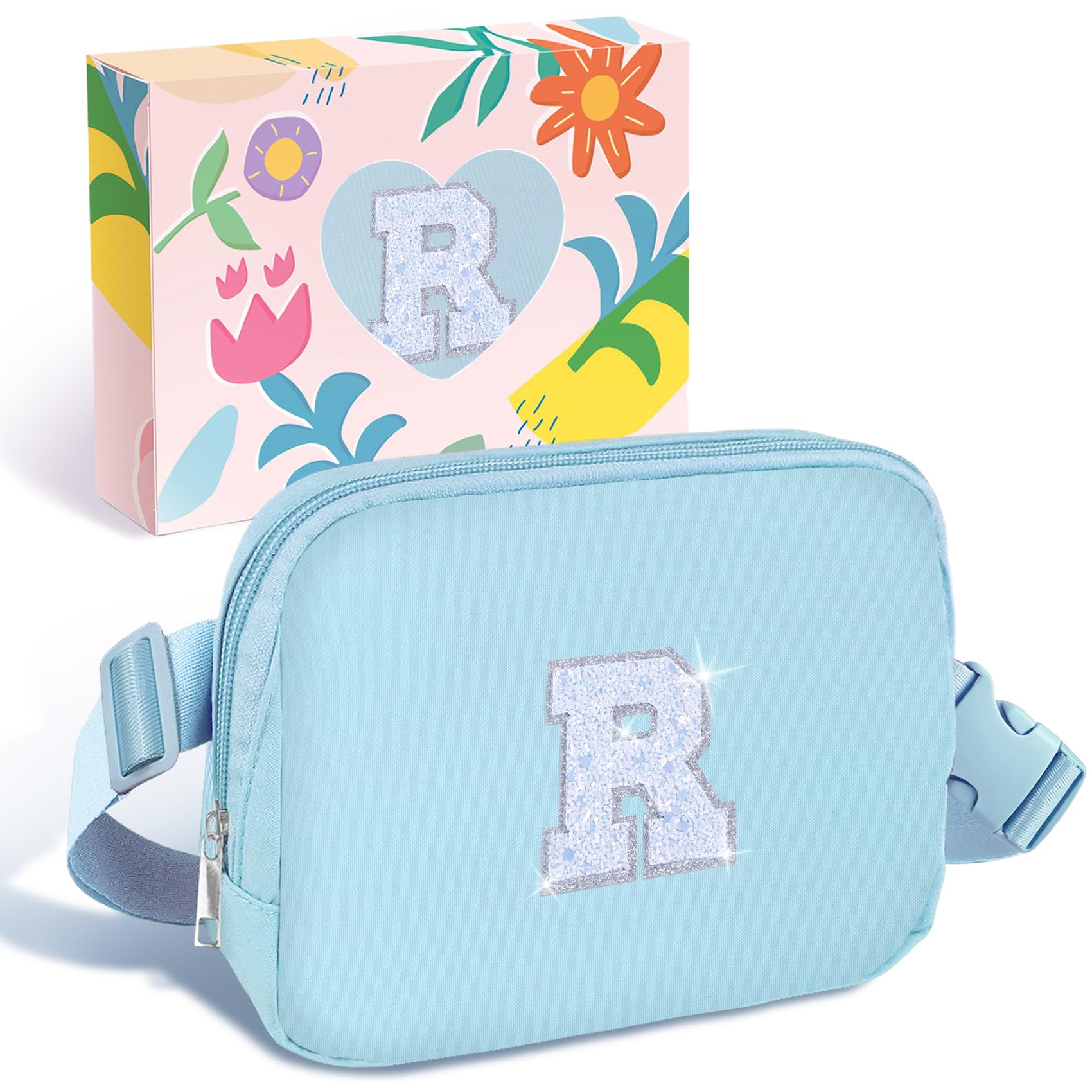 COSHAYSOO Initial Letter Fanny Pack for Girls Personalized Christmas Birthday Gifts for 6 7 8 9 10 11 12 Year Old Teen Girl, Girly Fashion Crossbody