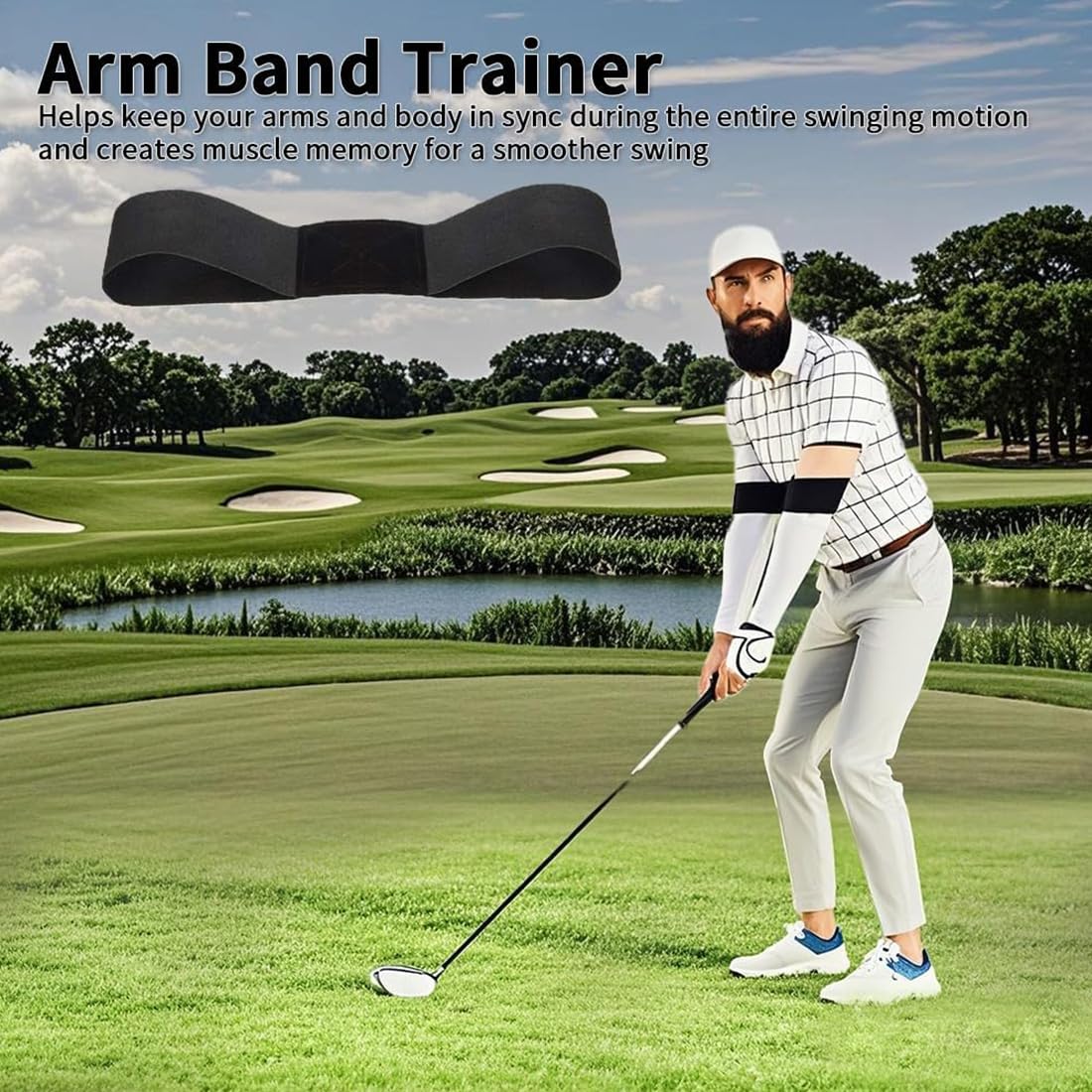 Golf Grip Trainer & Attrezzo di Correzione, 1pcs Fascia di Correzione Golf & Dispositivo di Esercizio per la Mano, Accessori Golf per Principianti