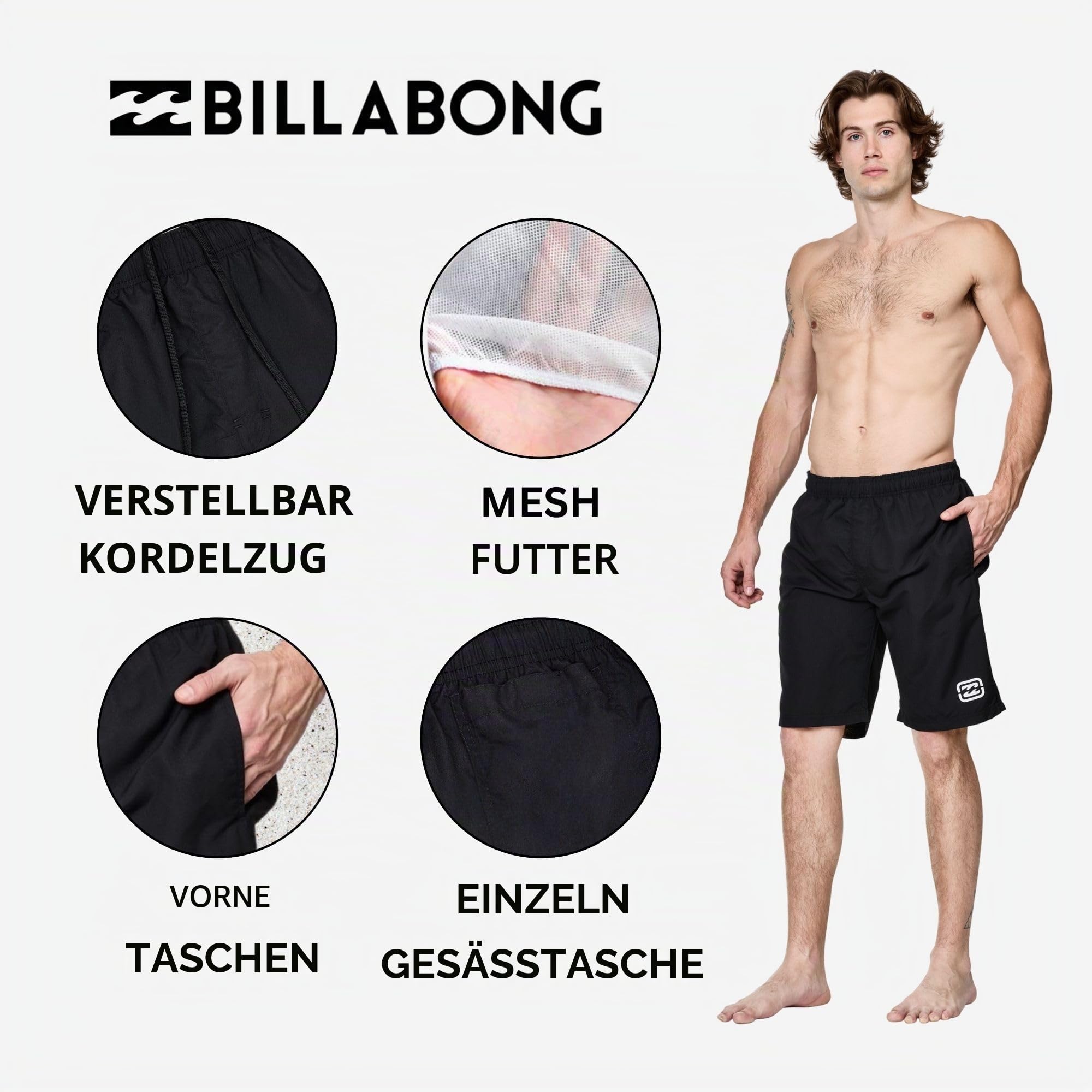 Billabong Badehose für Herren, groß und groß, schnell trocknend, 25,4 cm