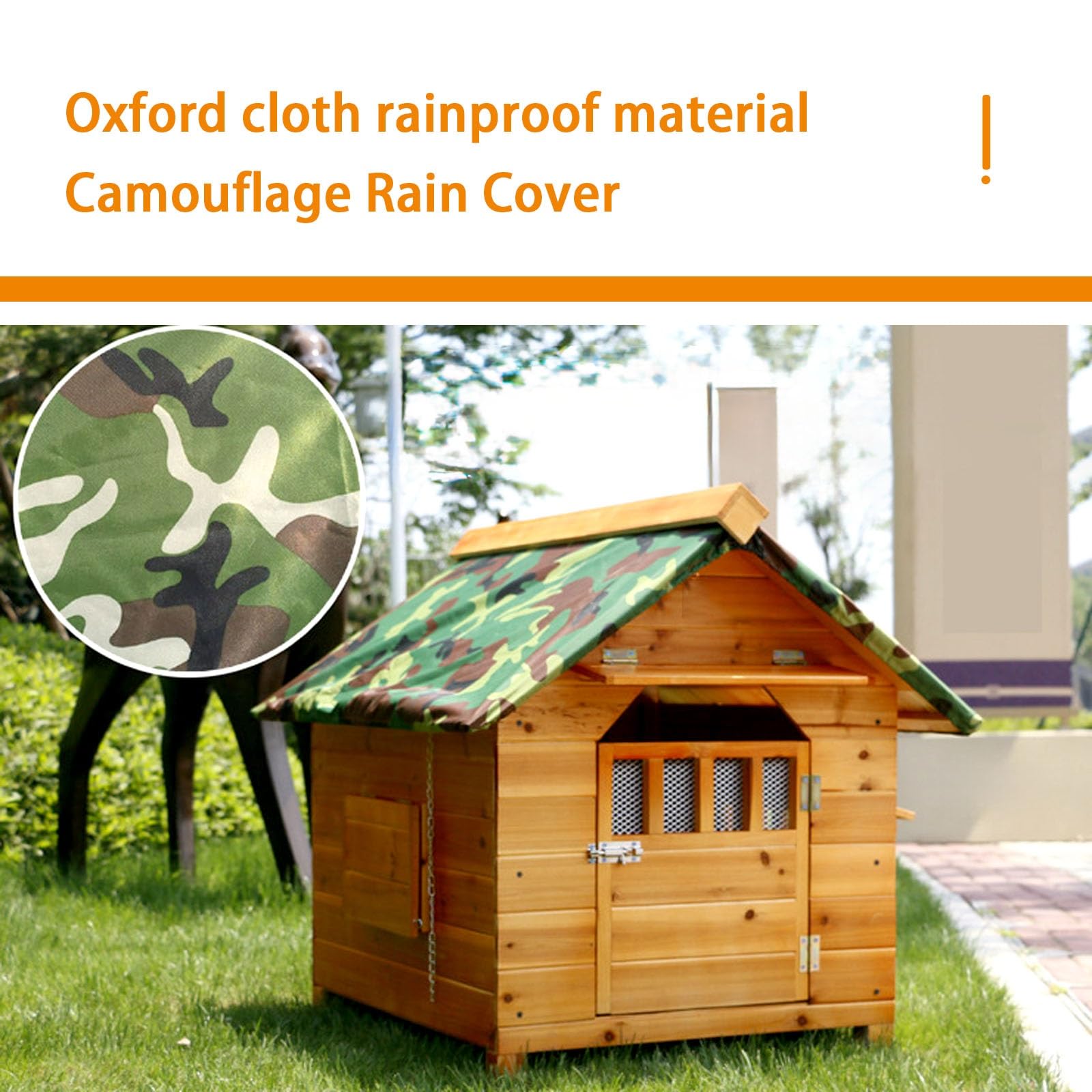 Hundehütte isoliert, hundehütte outdoor große hunde, hundebox holz, Mit Sonnenblende und Tür, Wetterfest für den Innen- und Außenbereich, herausnehmbarer Boden, hundezwinger outdoor(69x67x66cm)