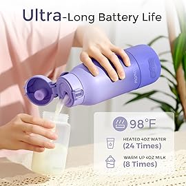 Momcozy Portable Milk Warmer for Travel - Dual Heating Modes for Breast Milk & Water, Portable Bottle Warmer with Fast Heating & Long Battery Life, 17 Ounces Large Capacity to Meet Your All-Day Needs