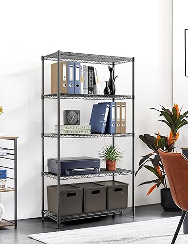 Miniatura 2 de Simple Deluxe Estantería de almacenamiento resistente de 5 niveles, capacidad de carga de 1250 libras, 29.92 pulgadas de ancho x 13.98 pulgadas de