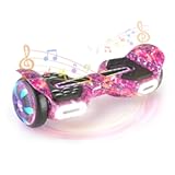 SIMATE 6.5" Scooter, Bluetooth Music Speaker and LED Light, Top 8.5mph & 8.5 Miles Range Power by Dual 250W Motor, Gifts for Kids Adults Boys, for All Ages