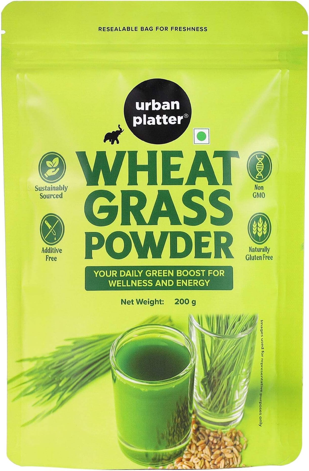 Urban Platter Wheatgrass Powder, 200g [Immunity boosting | Superfood | Supports healthy metabolism | Detoxifying]