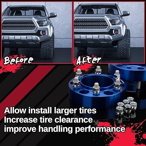 Miniatura 6 de KSP 25mm（1"） Tacoma Wheel Spacers 6x5.5 Bolt Pattern, 6x139.7 to 6x139.7 Hubcentric Spacers Compatible with Toyota 4Runner Fj Cruiser Tundra 6 Lug