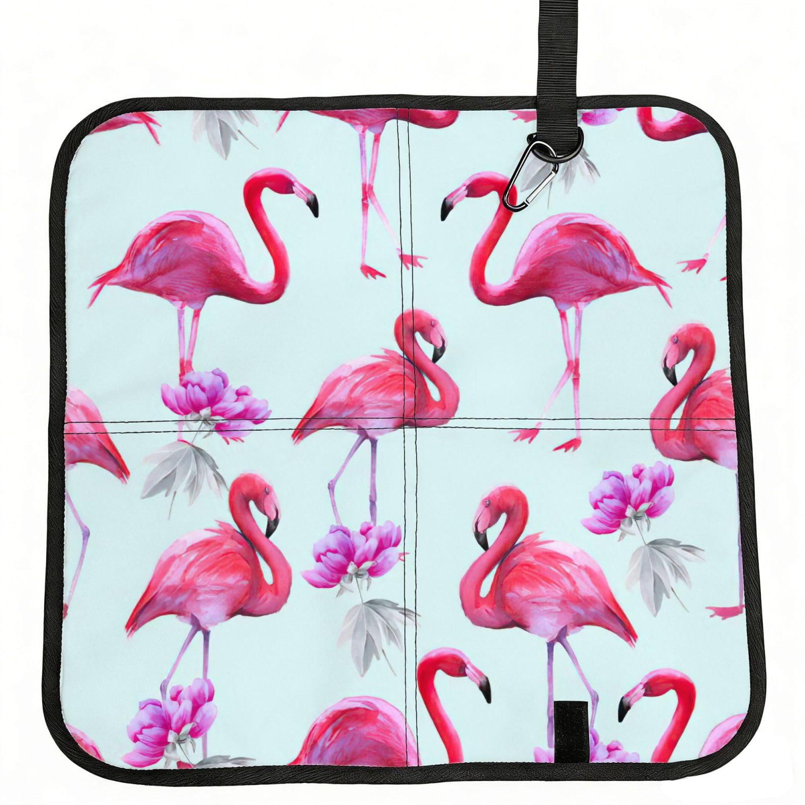 bghdfa Pink Flamingos Print Outdoor Sitting Mat Waterproof Oxford Cloth Seat Cushion Folding Foam Camping Seat For Picnic