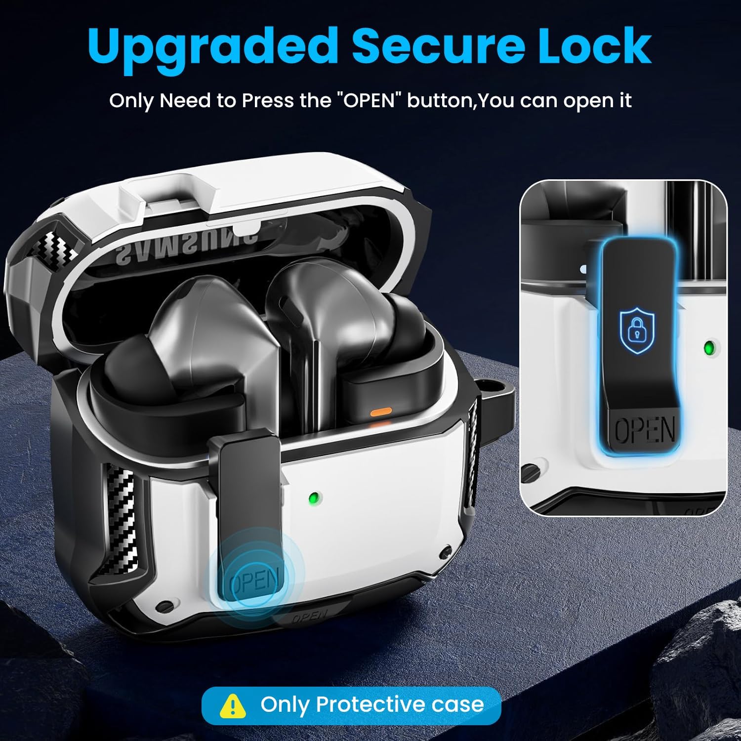 ايليفانت بوت حافظة مع حامل جوال لسامسونج جالاكسي بودز 3 FE / ب... - view 4