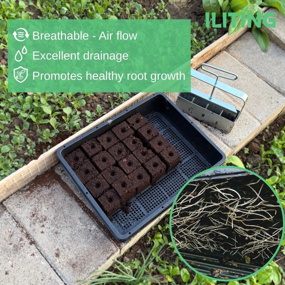 Soil Blocking Trays 15x12inch Mesh Tray 10 Pack Seed Starter Tray Mesh Bottom Trays for Soil Blocks, Seedling, Microgreen, Wheatgrass