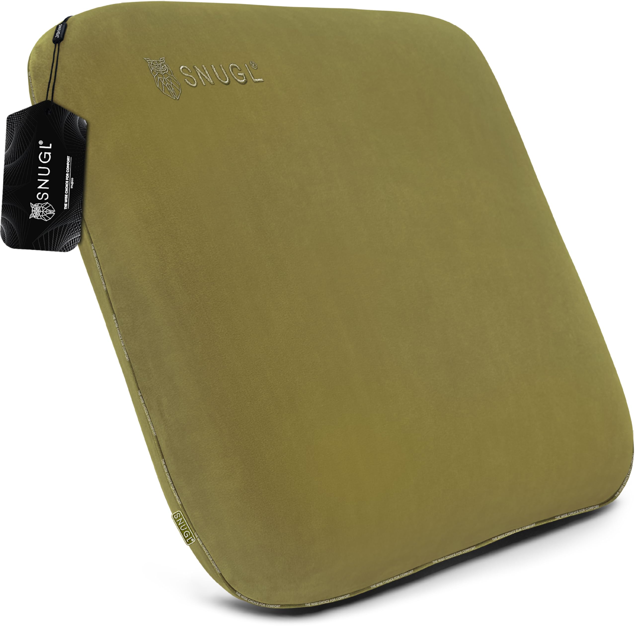SNUGL Memory Foam Sofa Cushion with Shape Retention – Hypoallergenic Velvet, Supportive Visco-Elastic Foam, Removable & Washable Cover, Perfect for Home Decor and Sofa Furniture (Olive Green)