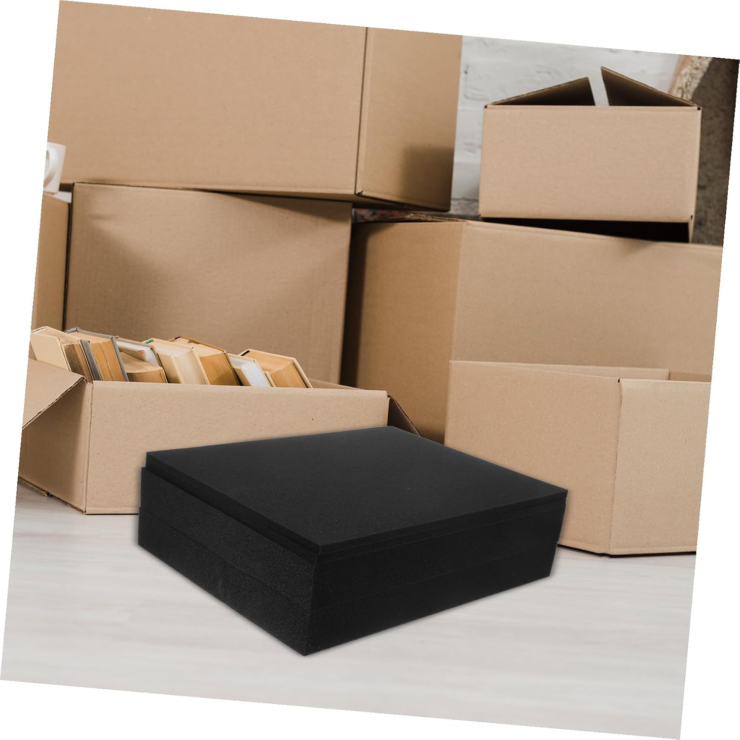 NUOBESTY 4pcs Black Foam Lining Sheets Hand-torn Sponge for Packaging Bubble Bags for Shipping Foam Padding for Shipping