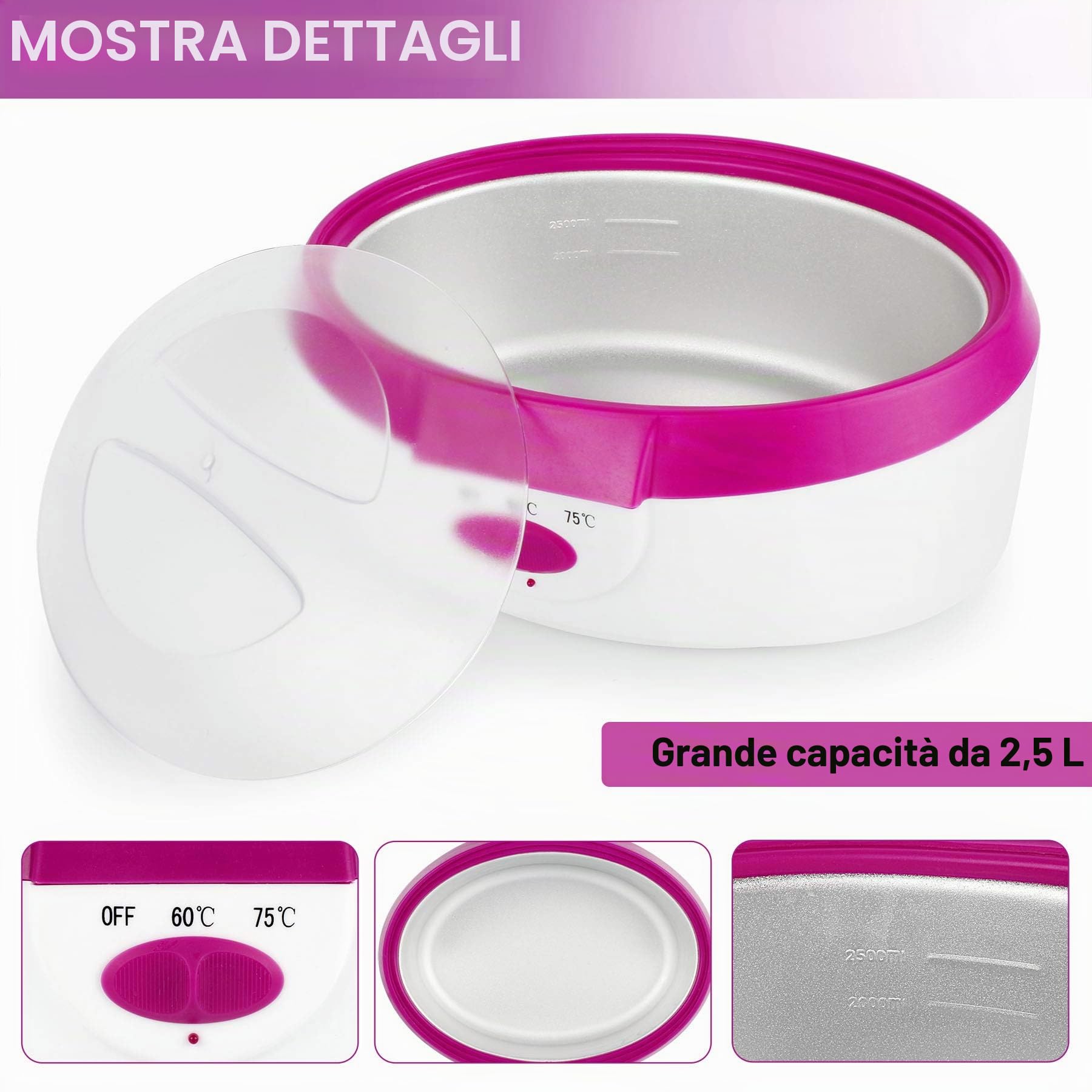 Dispositivo per Bagno di Paraffina per mani e Piedi, con Accessori, Vasca per Cera Elettrica, con Cera di Paraffina 265W