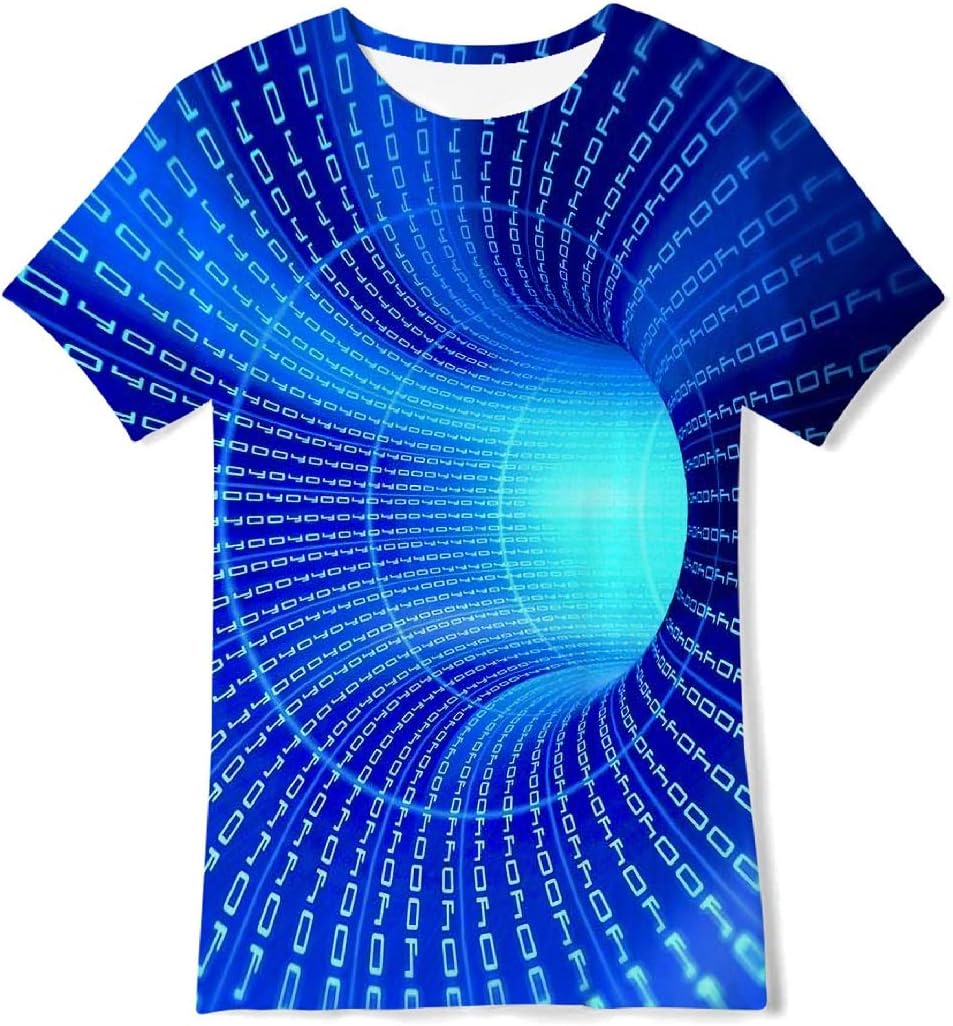 EnlifetyLittle Big Boys Girls Graphic Tees Funny 3D Printed Short Sleeve Youth T Shirts Top 6-14T
