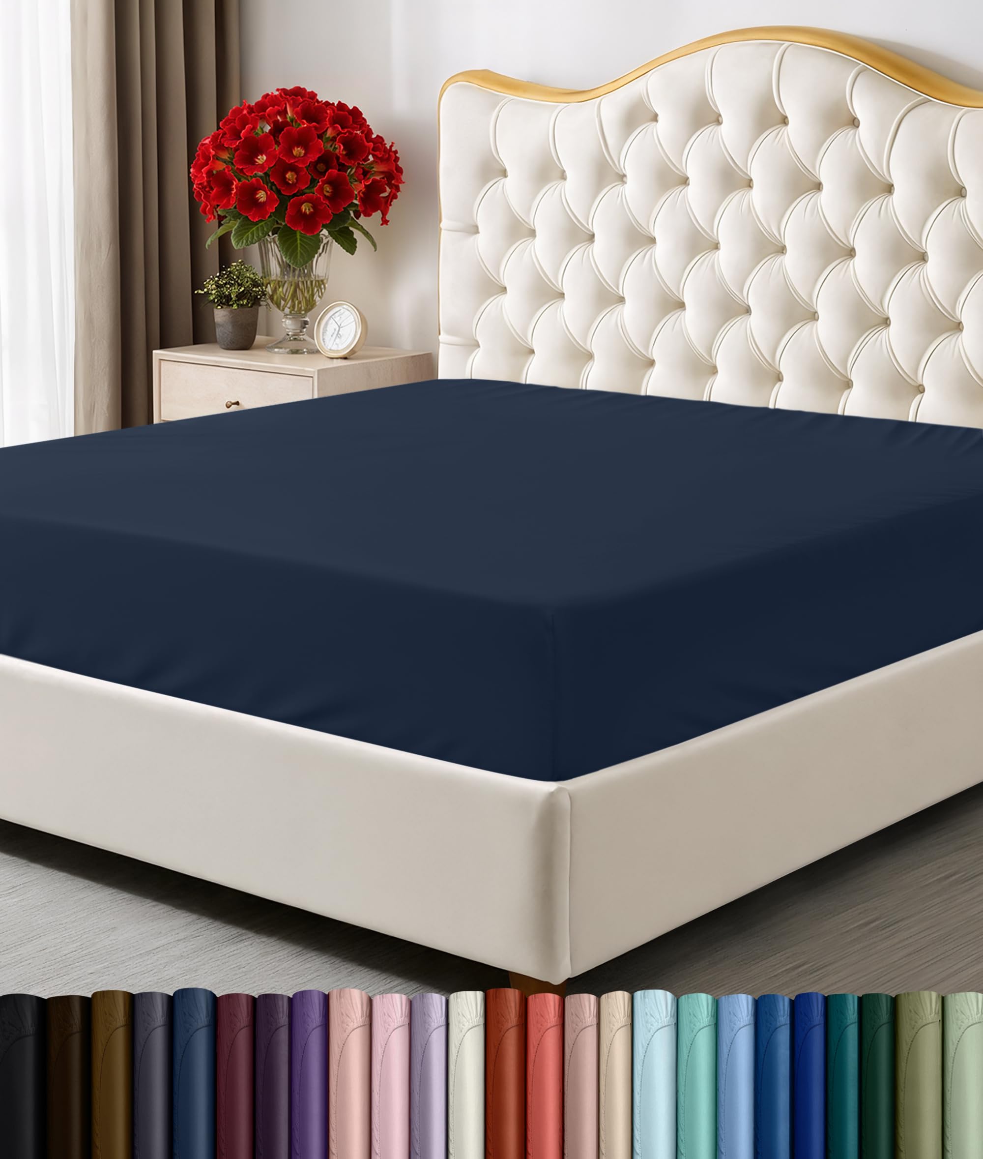 Utopia Bedding Fitted Sheet King, Grey - Deep Pocket 14 inch (35 cm) - Easy Care - OEKO-TEX Certified - Soft Brushed Microfibre Fabric - Shrinkage and Fade Resistant - Bottom Sheet — view 23