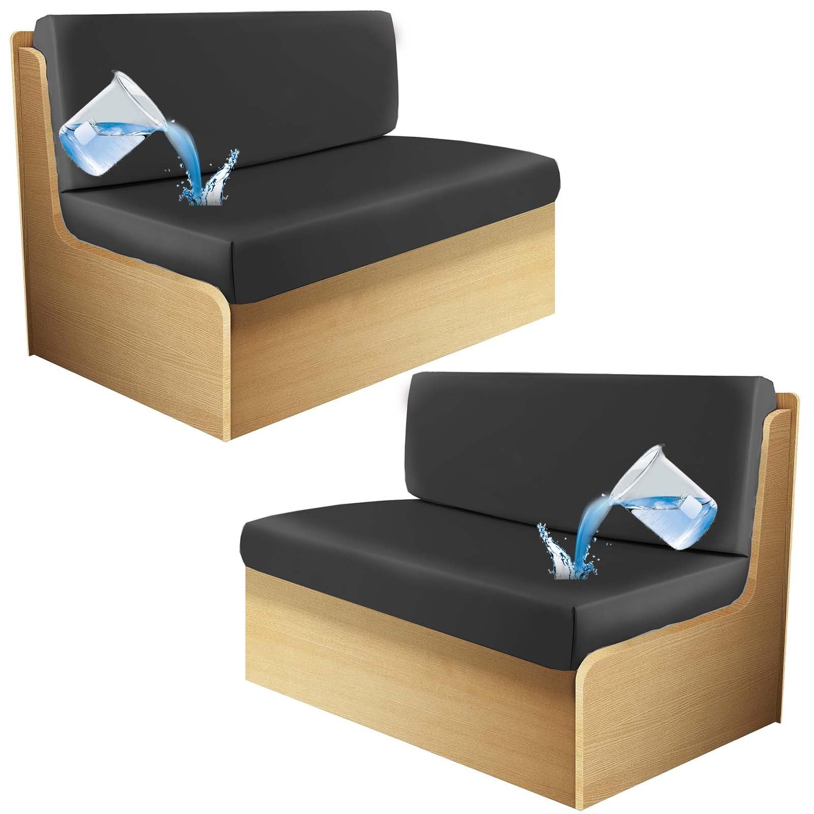 Housse de coussin imperméable en cuir synthétique noir pour canapé de camping-car