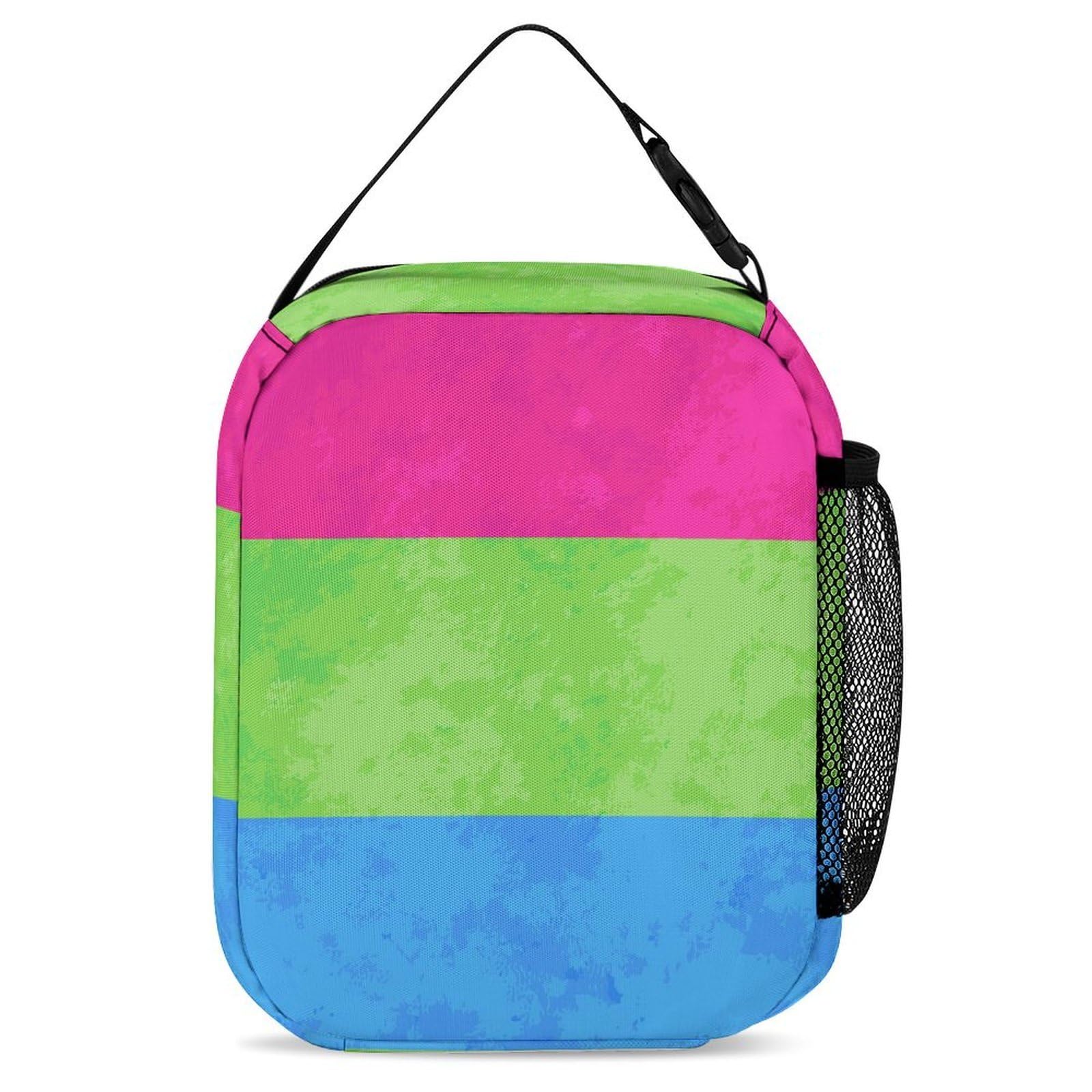 Ensemble sac à dos avec boîte à lunch, trousse de maquillage, sac à dos, drapeau de la fierté polysexuelle et sac de rangement