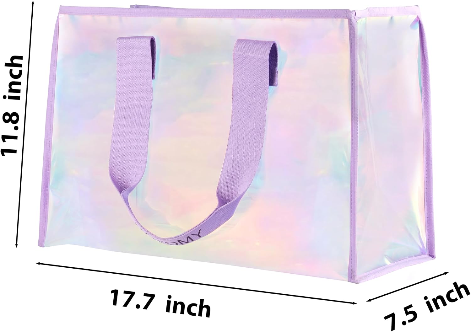 Motomy Iridescent Beach Bag for Women, 26L Clear Tote Bag, Summer Waterproof Sandproof Holographic Bag for Gyms, Pools, Beaches and Travel Large Jelly Tote Bag for Phone, Cosmetics, Clothes