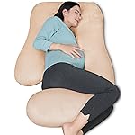 MOON PARK Pregnancy Pillows for Sleeping - U Shaped Full Body Maternity Pillow with Removable Cover - Support for Back, Legs, Belly, HIPS - 65 Inch - Brown
